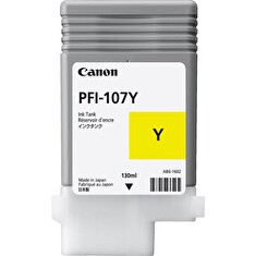 Inkoustová náplň Canon PFI107Y žlutá | 130ml | iPF68X, 78X