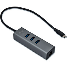 i-tec USB C Metal 3 port HUB Gigabit Ethernet 1x USB C na RJ-45 3x USB 3.0 LED