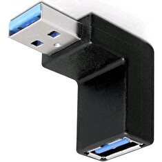 DeLock adaptér USB 3.0 samec - USB 3.0 samice pod úhelem 90° vertikálně