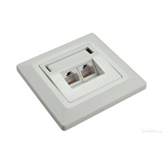 Zásuvka Solarix 2x RJ45, UTP, Cat 6, pod omítku, bílá