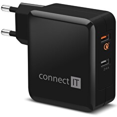 CONNECT IT QUICK CHARGE 3.0 nabíjecí adaptér 2x USB (3,4A), QC 3.0, černý