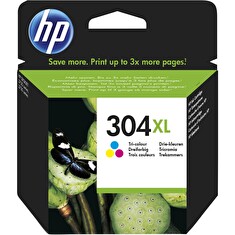 HP 304XL - Vysoká výtěžnost - barva (azurová, purpurová, žlutá) - originál - inkoustová cartridge - pro AMP 130; Deskjet 26XX, 37XX; Envy 50XX