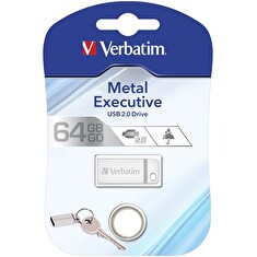 Flashdisk Verbatim Metal Executive USB 2.0 Drive 64GB Stříbrný