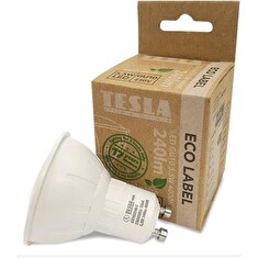 Tesla - LED žárovka GU10, 3,5W, 230V, 240lm, 30 000h, 4000K studená bílá, 100°