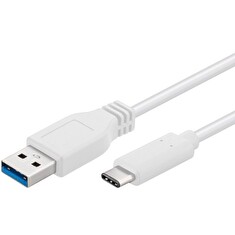 PremiumCord Kabel USB 3.1 typ C/male - USB 3.0 A/male/ 2m/ bílý