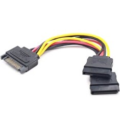 Gembird napajecí kabel SATA 15 pin -> 2x SATA HDD - přímý
