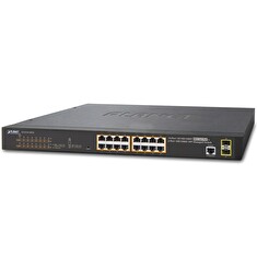 Planet GS-4210-16P2S L2 switch, 16x1Gb, 2x1Gb SFP, 16x PoE 802.3at 220W
