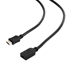 Kabel C-TECH HDMI-HDMI 4,5m, 1.4, M/M stíněný, zlacené kontakty, prodlužovací, černý
