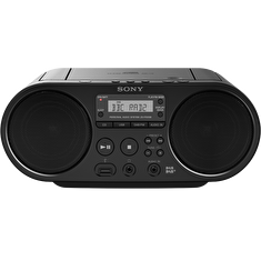 Sony ZS-PS50, přenosný stereo přehrávač Boombox s tunerem AM/FM, černý