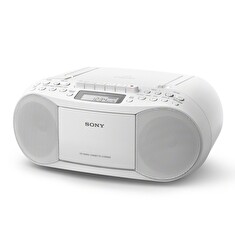 Sony CFDS70W, přenosný stereo přehrávač s tunerem AM/FM, bílý