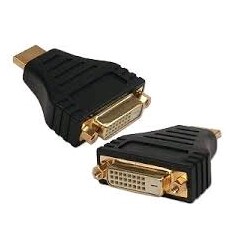 AKASA Kabel redukce HDMI Male na DVI Female (zlacené kontakty, čený)