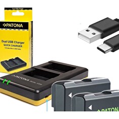 PATONA nabíječka Foto Dual Quick Nikon EN-EL14 + 2x baterie 1100mAh USB