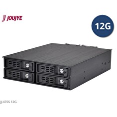 Jou Jye Backplane SATA3/SAS3 4x 2,5"HDD do 5,25" RoHS, 2x fan, 1x minisasHD (SFF-8643), SATA power