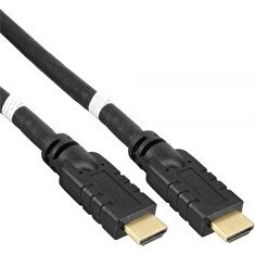 PremiumCord HDMI 4K/60Hz, ethernet, se zesilovače, 3x stíněná, 25m