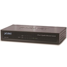 GSD-503 switch 5x 10/100/1000Base-T, EuP, 802.3az, kov, fanless