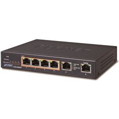 PLANET GSD-604HP PoE switch 1Gbps, 6xTP, 4xPoE 802.3at/af 30W/55W, fanless