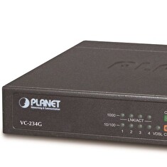 Planet VC-234G, Ethernet VDSL2 konvertor, 4x 1000Base-T, master/slave, profil 30a, G.993.5 Vectoring, G.INP