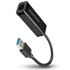 AXAGON ADE-SR, USB-A 3.2 Gen 1 - Gigabit Ethernet síťová karta, auto instal, černá