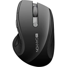 CANYON myš 2,4Ghz bezdrátová CMSW01, 1000/1200/1600 dpi, 6 tlačítek, blue LED senzor, černá