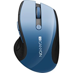 CANYON myš 2,4Ghz bezdrátová CMSW01, 1000/1200/1600 dpi, 6 tlačítek, blue LED senzor, modrá