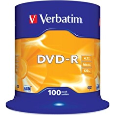 Verbatim DVD-R 4,7GB 16x, 100ks - média, spindle