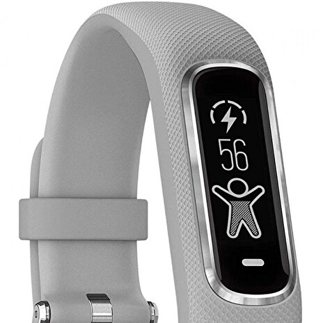 GARMIN chytrý elegantní fitness náramek vivoSmart4 Gray/Silver (velikost S/M)