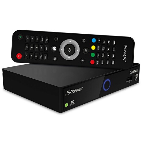 STRONG android box SRT 2402/ 4K Ultra HD/ DVB-S2/T2/C/ H.265/HEVC/ IPTV/ CEC/ HDMI/ 2x USB/ BT/ LAN/ Wi-Fi/ Android 7.1