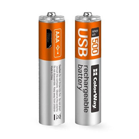 Colorway nabíjecí baterie AAA 400mAh/ micro USB/ 1.5V/ 2ks v balení