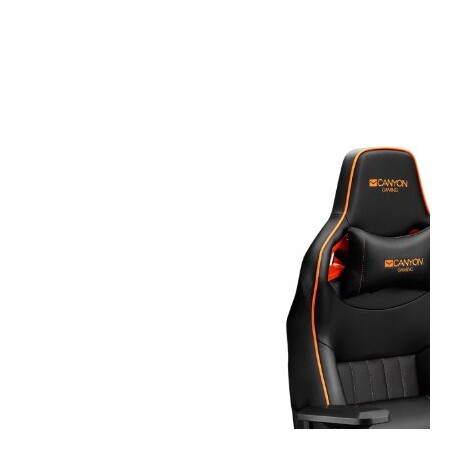 CANYON herní židle Corax, PU kůže, kovový rám, 90-165 °, 4D opěrka, Tilt Lock, plynový zdvih třídy 4, černo-oranžová