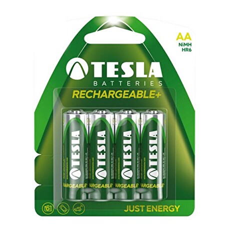 TESLA RECHARGEABLE+ nabíjecí baterie AA Ni-MH 2450mAh (HR06, tužková, blister) 4 ks (OLD design)