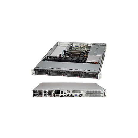 SUPERMICRO 1U chassis 4x 3,5" HS SAS/SATA, 2x500W (80PLUS Platinum), WIO, X11