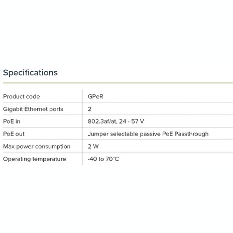 Mikrotik GPeR Gigabitový pasivní ethernet repeater