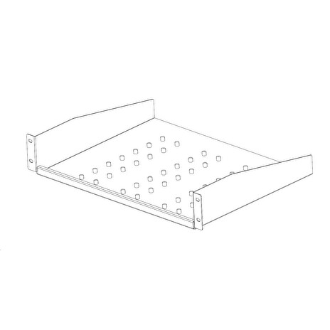 Legrand EvoLine 2-bodová police pevná 1U 250mm, nosnost 25kg, černá, perforovaná