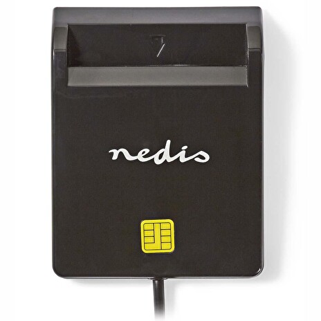 NEDIS čtečka čipových karet CRDRU2SM2BK/ Smart Card ID-1/ eObčanka/ standardní biometrické čipy/ USB 2.0/ černá