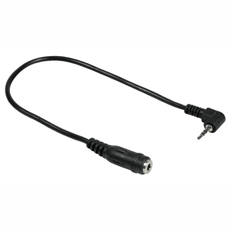 HAMA redukce pro sluchátka/ vidlice 2,5mm jack stereo - zásuvka 3,5 mm jack stereo/ 15cm/ černá