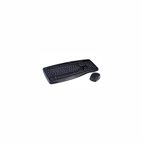 C-TECH Klávesnice s myší WLKMC-02, bezdrátový set, ERGO, černý, USB, CZ/SK