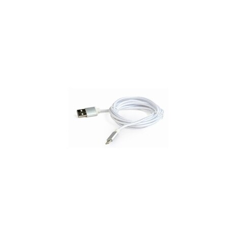Gembird USB to 8-pin cable, cotton braided, metal connectors, 1.8m, silver