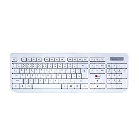 Klávesnice C-TECH WLKMC-01, bezdrátový combo set s myší, bílý, USB, CZ/SK
