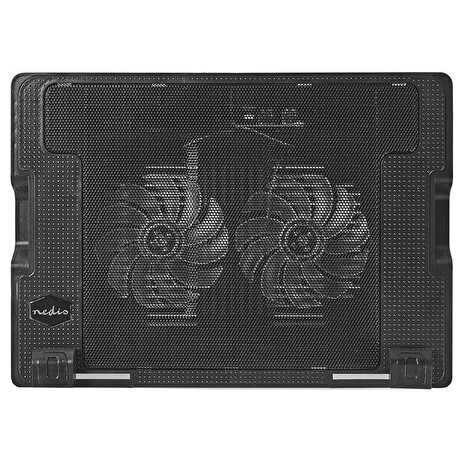 NEDIS stojan na notebook/ univerzální/ pro notebooky do 18"/ 2x ventilátor 140 mm/ USB/ plast-kov/ černý