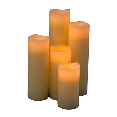 ARTI CASA vosková LED svíčka 5ks, přírodní