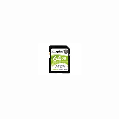 Kingston paměťová karta 64GB Canvas Select Plus SD UHS-I (čtení/zápis: 100/85MB/s)