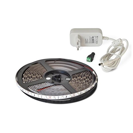 LED pásek sada 5m 12V 3528 60LED/m IP20 4.8W/m modrá, magnetický + zdroj