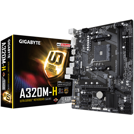 GIGABYTE MB Sc AM4 A320M-H (rev2.0), AMD A320, 2xDDR4, VGA, mATX