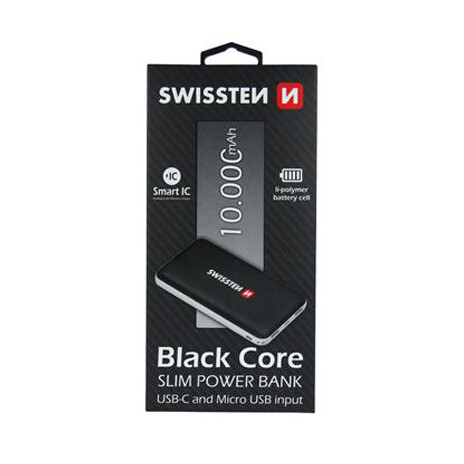 PowerBank SWISSTEN BLACK CORE SLIM 10000mAh