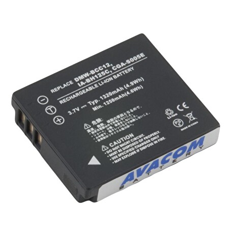 Baterie Avacom Panasonic CGA-S005, Samsung IA-BH125C, Ricoh DB-60, Fujifilm NP-70 Li-Ion 3.7V 1320mAh 4.9Wh - neoriginál