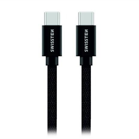 Swissten Datový Kabel Textile USB-C / USB-C 1,2 M Černý
