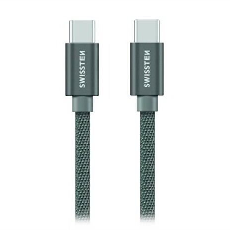 Swissten Datový Kabel Textile USB-C / USB-C 1,2 M Šedý