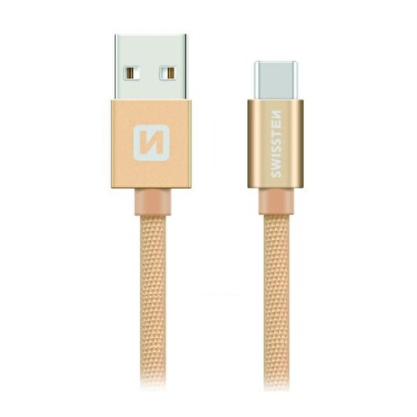 Swissten Datový Kabel Textile Usb / Usb-C 1,2 M Zlatý