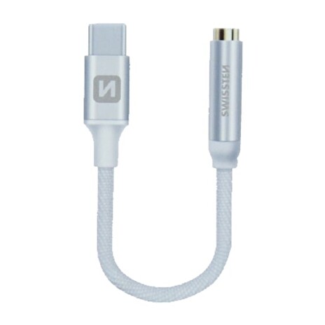 Swissten Audio Adaptér Textile Usb-C/Jack (Samice) 0,15 M Stříbrný