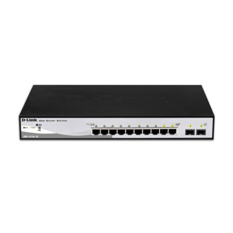 D-Link DGS-1210-10 L2/L3 Smart+ Switch, 8x GbE, 2 SFP, fanless
